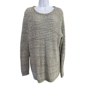 Ann Taylor Loft Lounge Womens Sweater Sz L Open Knit Pullover Long‎ Sleeve